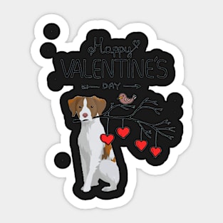 My Brittany Spaniel Dog Is My Valentines Day T-Shi Sticker